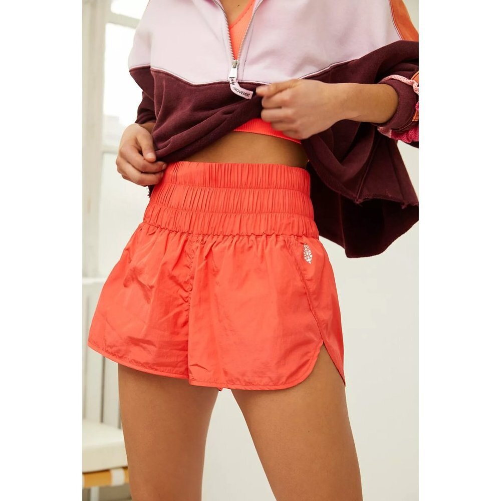Free People Movement Poppy Vibrant Red The Way Home Shorts NWOT Size Medium